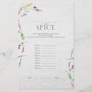 Elegante Wildblume Botanisches Brautparty Spiel