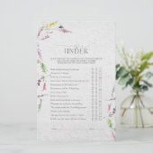 Elegante Wildblume Botanisches Brautparty Spiel (Stehend Vorderseite)