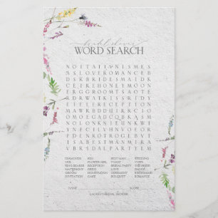 Elegante Wildblume Botanisches Brautparty Spiel