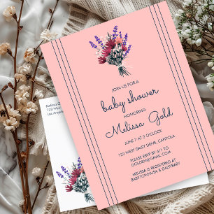 Elegante Wildblume Bouquet BABY SHOWER CUSTOM Einladungspostkarte