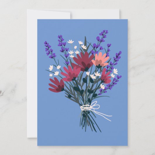 Elegante Wildblume Bouquet BABY SHOWER CUSTOM Luxe Einladung (Rückseite)