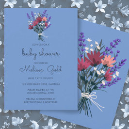 Elegante Wildblume Bouquet BABY SHOWER CUSTOM Luxe Einladung