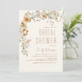 Elegante Wildblume Brautparty Boho Elegante Einladung (Stehend Vorderseite)