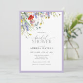 Elegante Wildblume | Brautparty Einladung (Stehend Vorderseite)