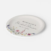 Elegante Wildblume Brautparty Pappteller (Schrägansicht)