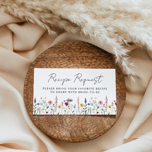 Elegante Wildblume Brautparty Rezept Anfrage Begleitkarte