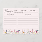 Elegante Wildblume Brautparty Rezept Begleitkarte (Vorderseite)