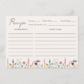 Elegante Wildblume Brautparty Rezept Begleitkarte (Vorderseite)