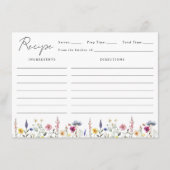 Elegante Wildblume Brautparty Rezept Begleitkarte (Vorderseite)