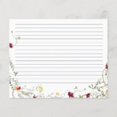 Elegante Wildblume Brautparty Rezept Karte (Rückseite)