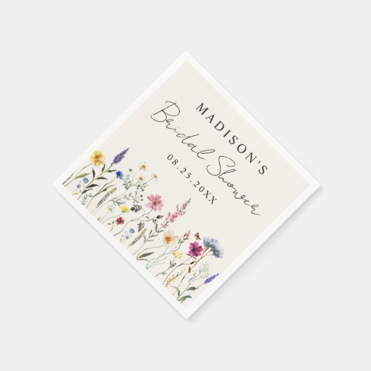 Elegante Wildblume Brautparty Serviette (Ecke)