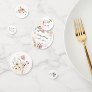 Elegante Wildblume Brautparty Table Confetti Konfetti