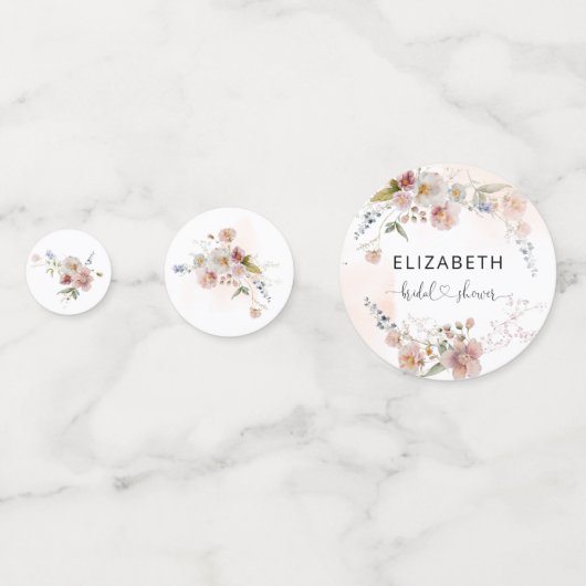 Elegante Wildblume Brautparty Table Confetti Konfetti (Vorderseiten)