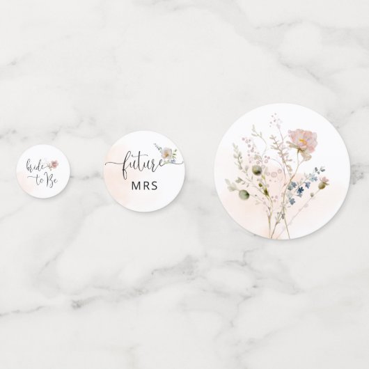 Elegante Wildblume Brautparty Table Confetti Konfetti (Rückseiten)