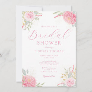 Elegante Wildblume Bridal Dusche Einladung