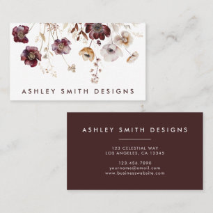 Elegante Wildblume Business Card Visitenkarte