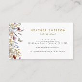 Elegante Wildblume Business Card Visitenkarte (Rückseite)