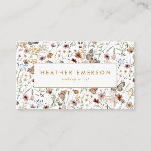 Elegante Wildblume Business Card Visitenkarte