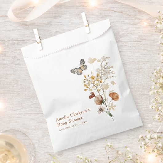 Elegante Wildblume Butterfly Babydusche Geschenktütchen (Ausgeschnitten)