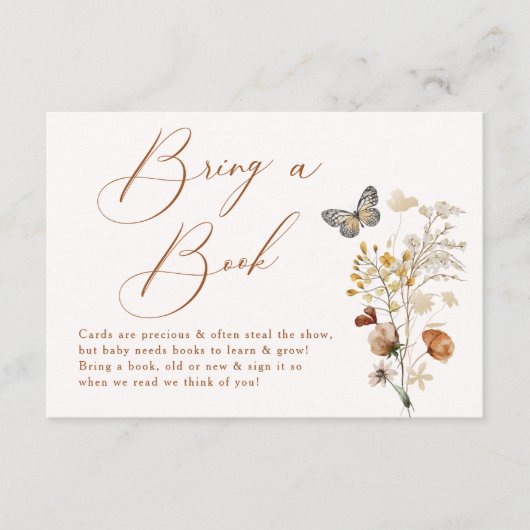 Elegante Wildblume Butterfly Butterfly Bringen Sie Begleitkarte (Vorderseite)