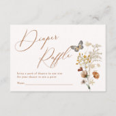 Elegante Wildblume Butterfly Diaper Raffle Begleitkarte (Vorderseite)
