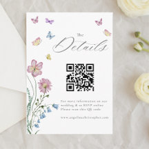 Elegante Wildblume Butterfly Hochzeitdetails