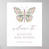 Elegante Wildblume Butterfly Poster (Vorne)