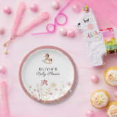 Elegante Wildblume Chic Floral Boho Babydusche Pappteller (Party)