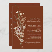 Elegante Wildblume Christliche Hochzeit der Blumen Einladung (Vorne/Hinten)