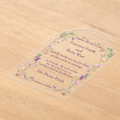 Elegante Wildblume Clear Acrylic Wedding Einladung (Ablage )