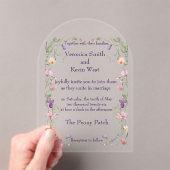 Elegante Wildblume Clear Acrylic Wedding Einladung (Insitu (Handheld))