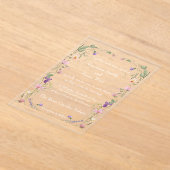 Elegante Wildblume Clear Acrylic Wedding Einladung (Ablage )