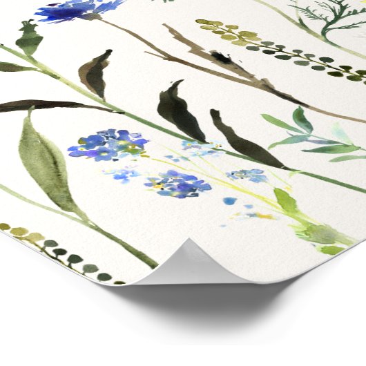 Elegante Wildblume Cream Baby Dusche Begrüßungszei Poster (Ecke)