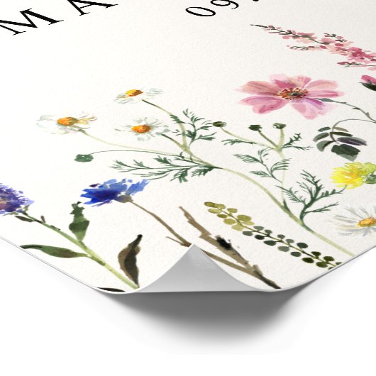 Elegante Wildblume Cream Foto Feier des Lebens Poster (Ecke)