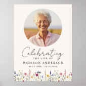 Elegante Wildblume Cream Foto Feier des Lebens Poster (Vorne)