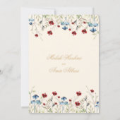 Elegante Wildblume Cream Islamische Hochzeit Einladung (Rückseite)