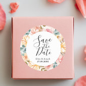 Elegante Wildblume Custom Wedding Save the Date Runder Aufkleber