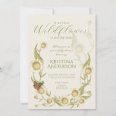 Elegante Wildblume Daisy Kinderdusche Einladung (Vorderseite)