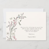 Elegante Wildblume Dankeschön Card Dankeskarte (Rückseite)