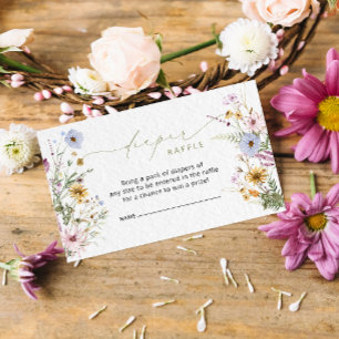 Elegante Wildblume Diaper Raffle Enclosure Card Begleitkarte