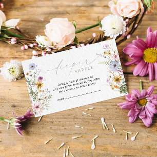 Elegante Wildblume Diaper Raffle Enclosure Card Begleitkarte