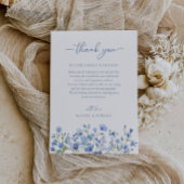 Elegante Wildblume Dusty Blue Wedding Dankeskarte