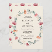 Elegante Wildblume Einladung (Vorne/Hinten)