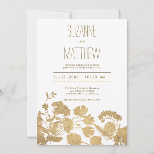 Elegante Wildblume Einladung (Vorderseite)