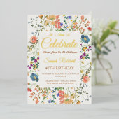 Elegante Wildblume Einladung zum Geburtstag (Stehend vorne)