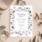 Elegante Wildblume Einladung zum Geburtstag