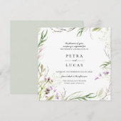Elegante Wildblume Einladung zur Botanischen Hochz (Vorne/Hinten)