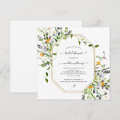 Elegante Wildblume Einladung zur Wiesen Bridal Dus (Vorne/Hinten)