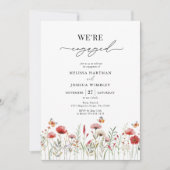Elegante Wildblume Engagement Party Einladung (Vorderseite)