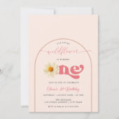 Elegante Wildblume Erster Geburtstag Einladung (Vorderseite)